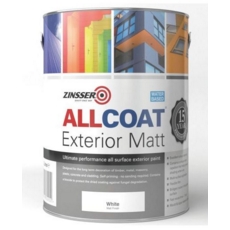 ZINSSER ALLCOAT EXTERIOR WATER BASED MATT WHITE 5LITRE